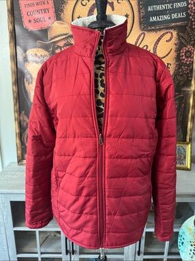 DISCOUNT DIVAS Womens Red Puffer Jacket - Sz Large
